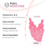 Face Serum 5-in-1: Vitamin C, Hyaluronic Acid, Collagen, Nicotinamide & Vitamin E, Hydrates & Firms Skin, Lightweight & Quickly Absorbs, Fragrance-Free Serum for all Skin Types - 30ml