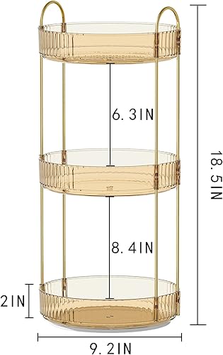 Miniatura 6 de Organizador de maquillaje, organizador de mostrador de baño de diseño giratorio de 360, organizador de maquillaje, cuidado de la piel y perfumes de