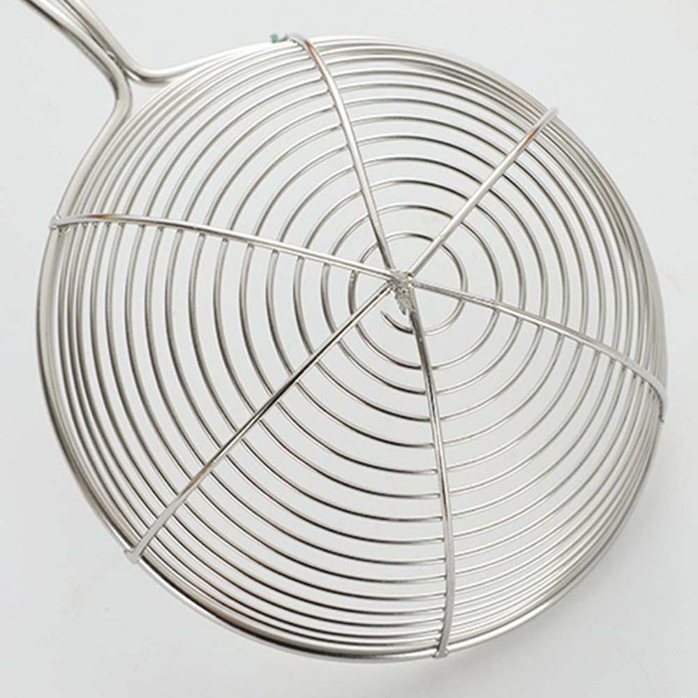 Cuchara coladora de araña de acero inoxidable, 3 cucharas coladoras de alambre de cocina, cucharón colador para cocinar, freír alimentos, pasta (27,5 cm/negro)