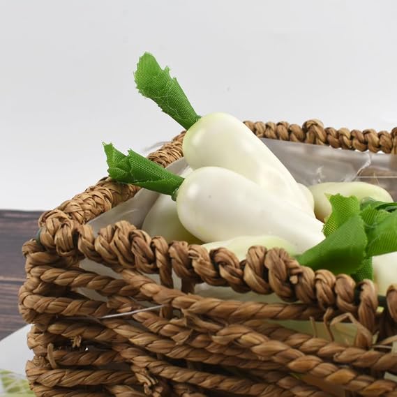Fake Mini White Radish, Radish Simulation Lifelike for Home Kitchen Party Pub Decoration Cabinet Ornament 10 pcs