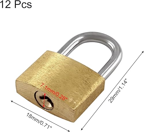 Miniatura 2 de Litoexpe 12 mini cerraduras con llaves, candado pequeño de latón macizo para maleta, mochilas, caja de herramientas, caja de joyas, unidad de
