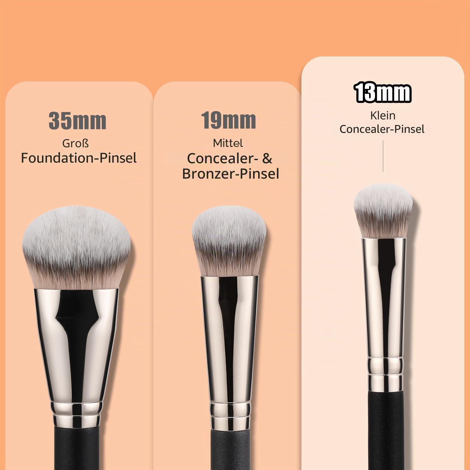 TEOYALL Concealer-Pinsel für die Augenpartie, kleine, flach abgewinkelte synthetische Borsten, makellose Abdeckung, Multitasking-Pinsel mit flüssiger Crème