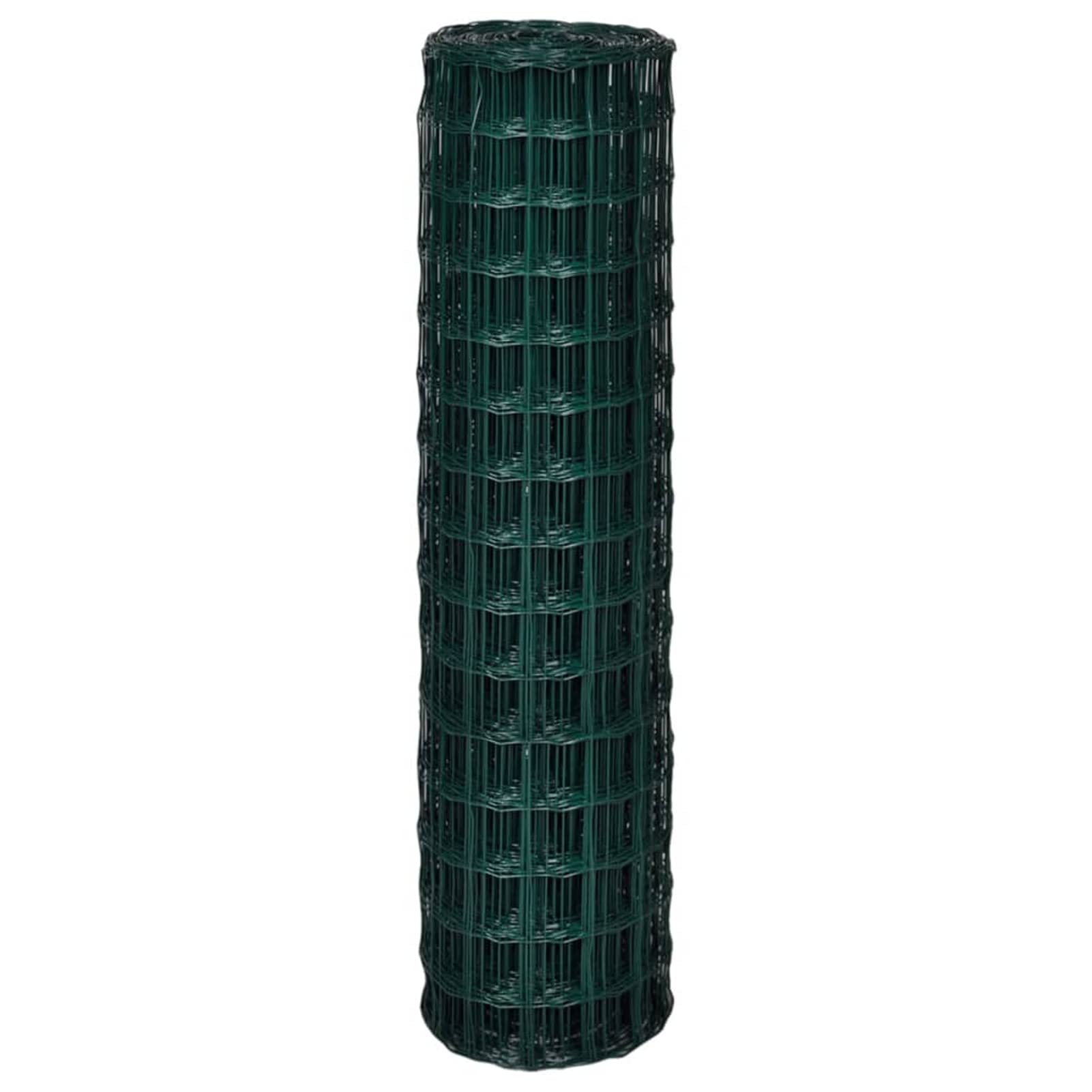 Tidyard Recinzione,Rete,in Acciaio,Rivestito PVC,Verde,10x1,5 m,Recinzione da Giardino,Recinzione in Rete Acciaio,Rete Recinzione in Acciaio,Recinzione in Metallo 10 m