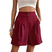 Womens Summer 2025 Waisted Dressy Casual Shorts Tailored Pleated Business Work Trouser Shorts with Pockets