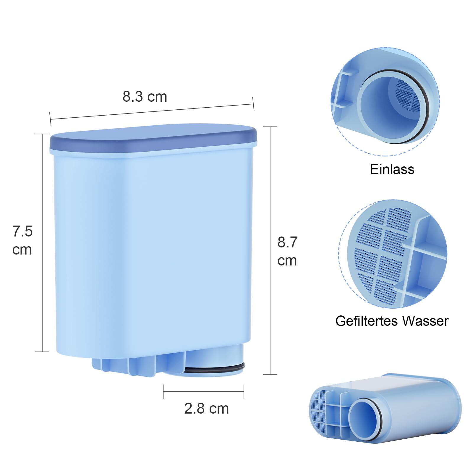 Confezione da 6 filtri per acqua, compatibili con Philips Aqua Clean Filter CA6903/10/22/99, adatti per macchine da caffè Philips e Saeco serie 1200/2200/3200/5400, senza BPA, 150 l, nuovo