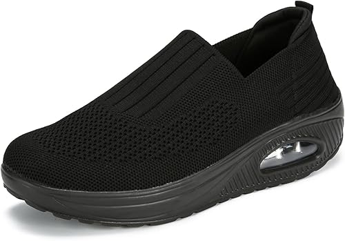 Touchmosees Tenis ortopédicos de cuña para mujer con cojín de aire para diabéticos