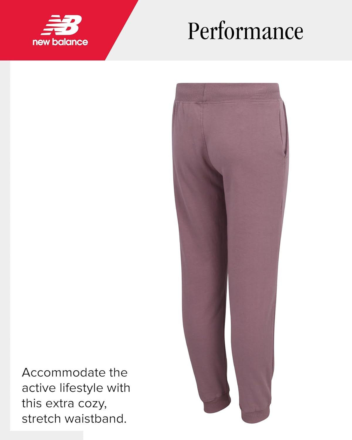 New Balance Girls Sweatpants - Soft Fleece Joggers with Drawstring Waist & Pockets - Casual Athletic Sweatpants for Girls 10-12 Ice Wine image 6 of 7 B0D7QMMXRM