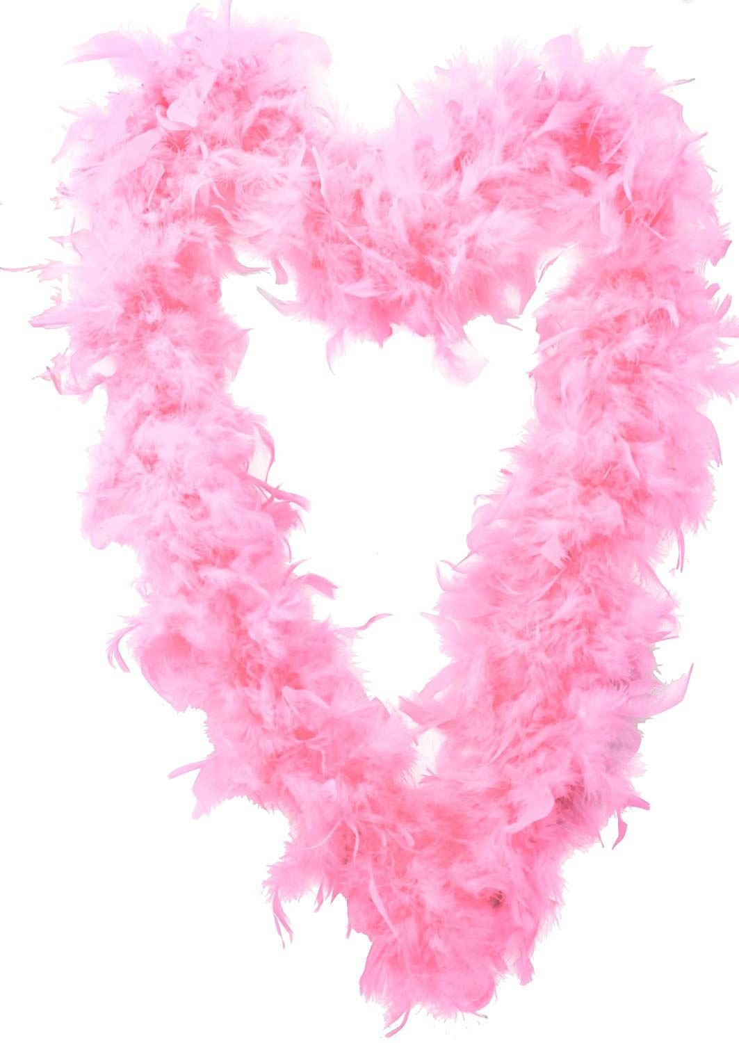Shatchi Light Pink 60G Thick Feather Boa 2M/6.6Ft Long Hen Night Accessories Fancy Dress Party Cosplay Flapper 1920S Burlesque Feathers Scarf