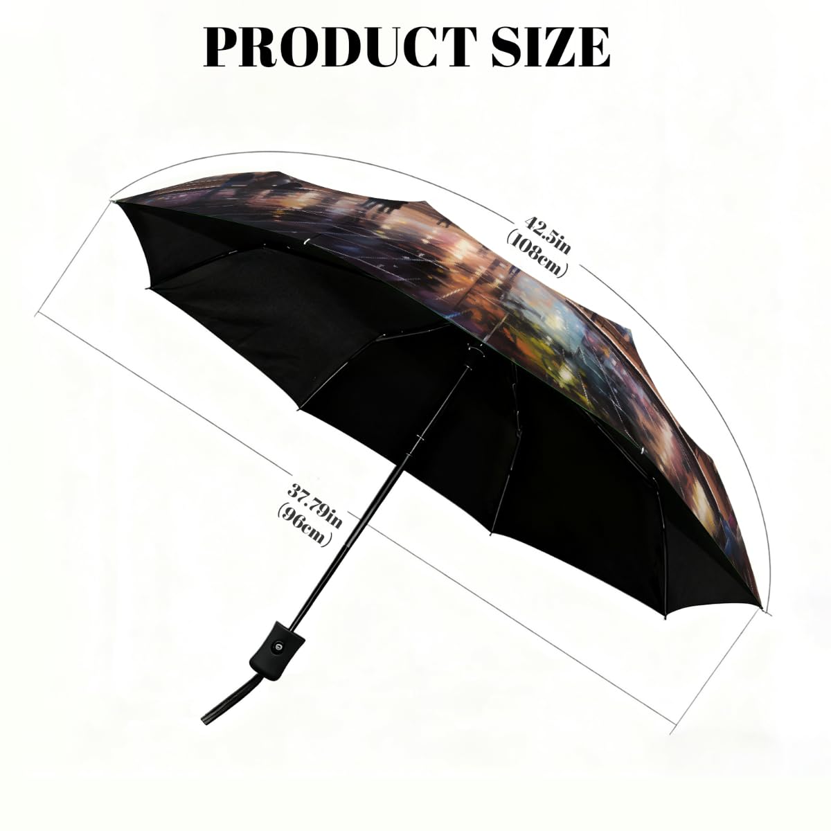 Paraguas compacto de viaje resistente al viento, plegable, para lluvia, apertura automática, protección contra rayos UV y agua