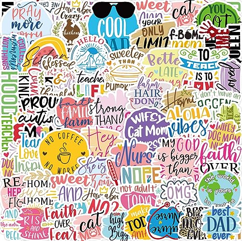 50枚セット モチベーションフレーズ デザイン ステッカー かわいい アニメ おしゃれ 防水 トレンディ 落書き 漫画 アウトドア DIY スノーボード スーツケース ギター 車 バイク 自転車 水筒 ヘルメット パソコン 携帯 ノート