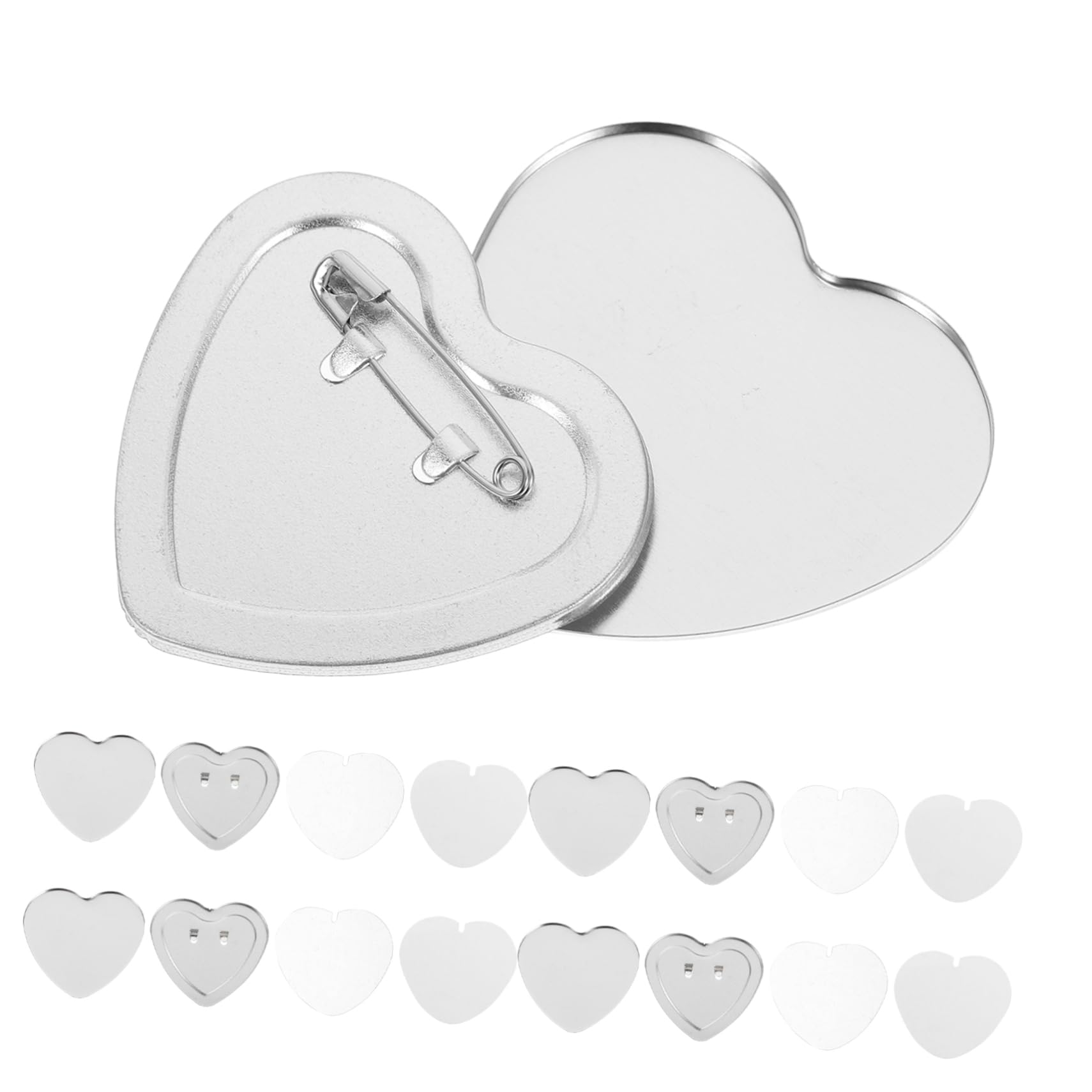 Veemoon 100 Sätze Blanko-Anstecknadel Pin -Making -Vorräte Blanko-Knopfabzeichenteile aus Metall Knopfnadeln Knopfstift Emaille-Pin-Herstellungsset herzförmiger Stift leere Stifte Eisen