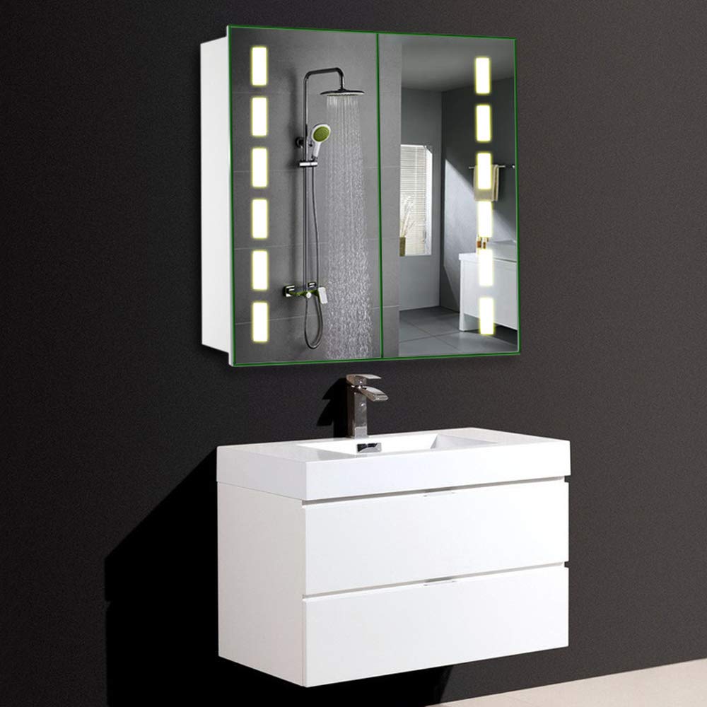 Warmiehomy Modern LED Illuminated Bathroom Mirror Wall Mounted