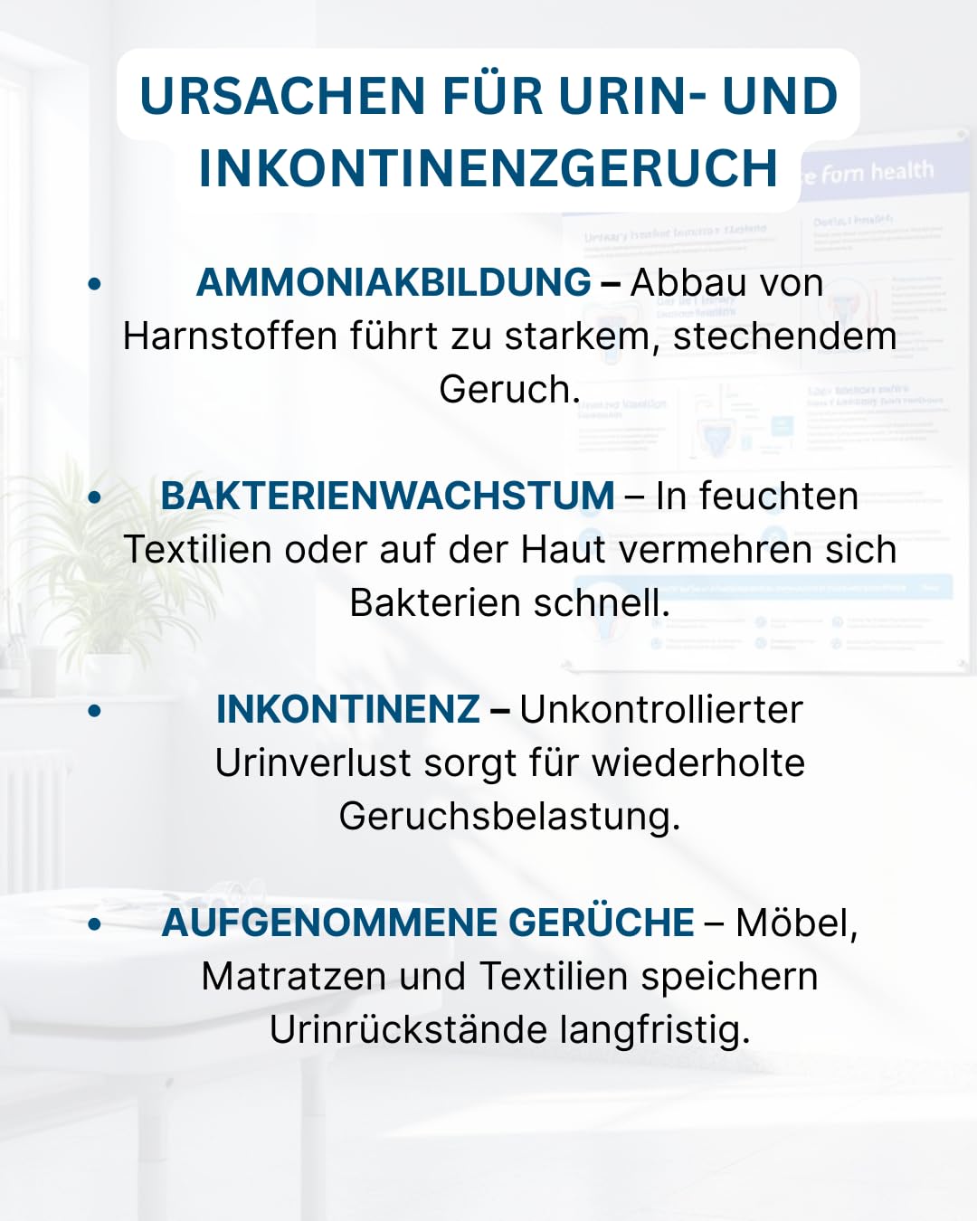 Uringeruch Entferner - Anti Urin Geruchsstopp bei Inkontinenz & Pflege – Entfernt den Geruch statt zu überdecken