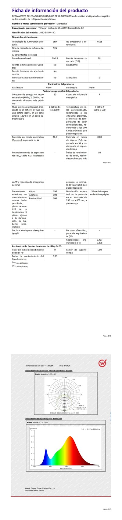 MantoLite Dimmable Applique Murale LED 90CM 16W 3000K/4500K/6000K Laiton Lumière Pivotante Intérieur