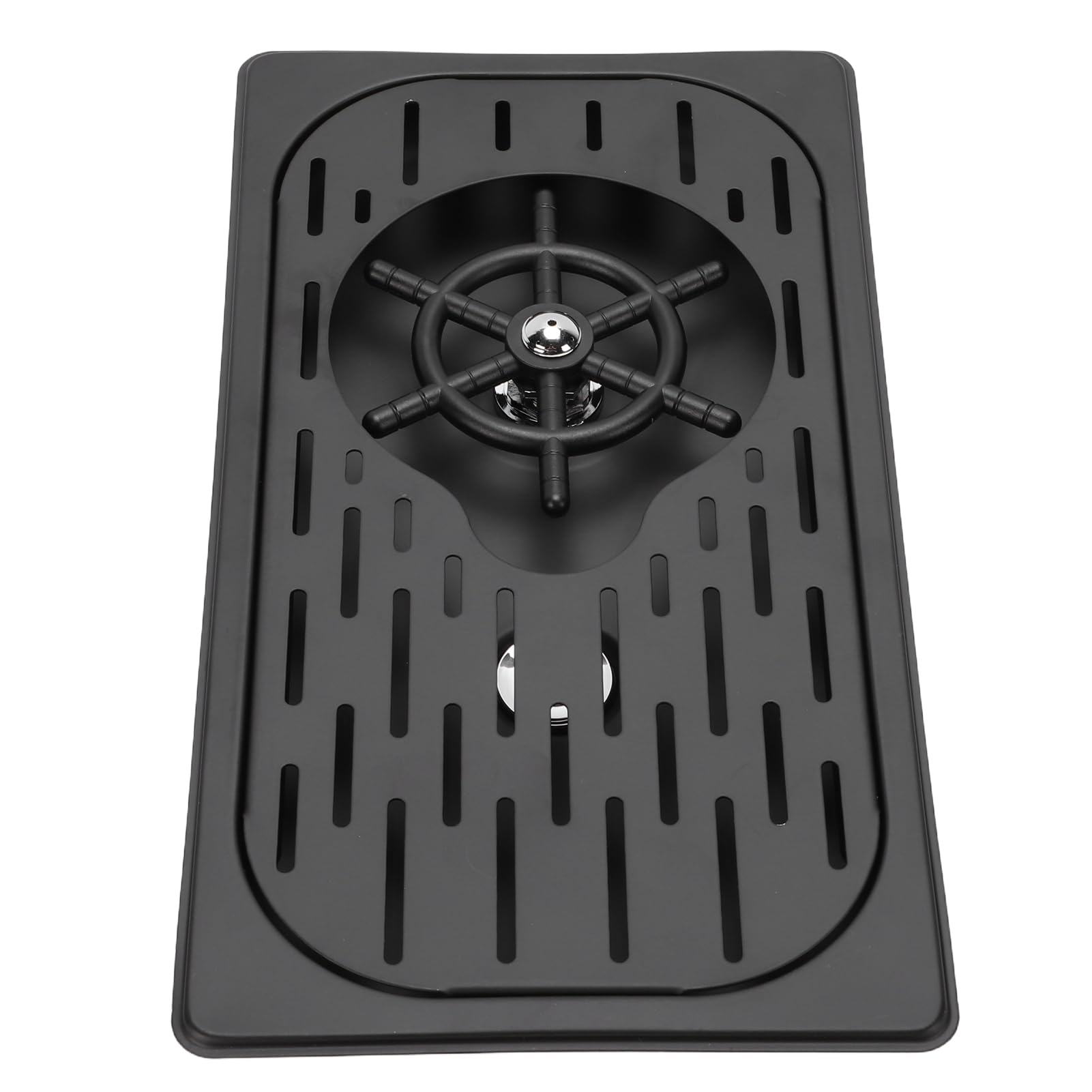 Duokon Enjuagadora de Fregadero de Vidrio de Acero Inoxidable con Chorros de Agua a Alta Presión Limpia y Drena Automáticamente las Aguas Residuales para Cafetería, Bar, Uso Doméstico (BLACK)
