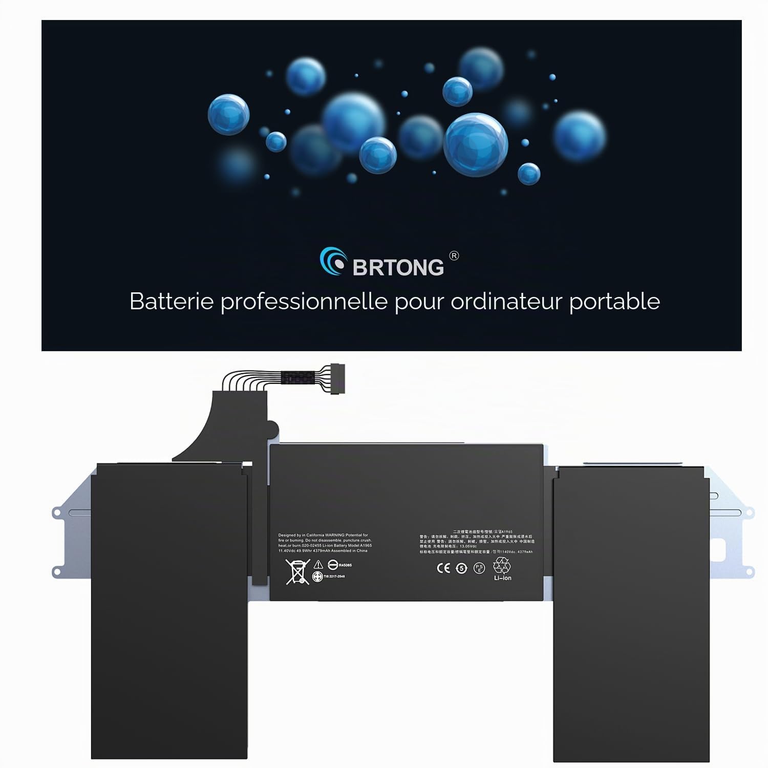 A1965 Batterie de Rechange pour Ordinateur Portable Compatible avec MacBook Air 13" EMC3302 3184 A2179 (début 2020) A1932 (Fin 2018 2019)