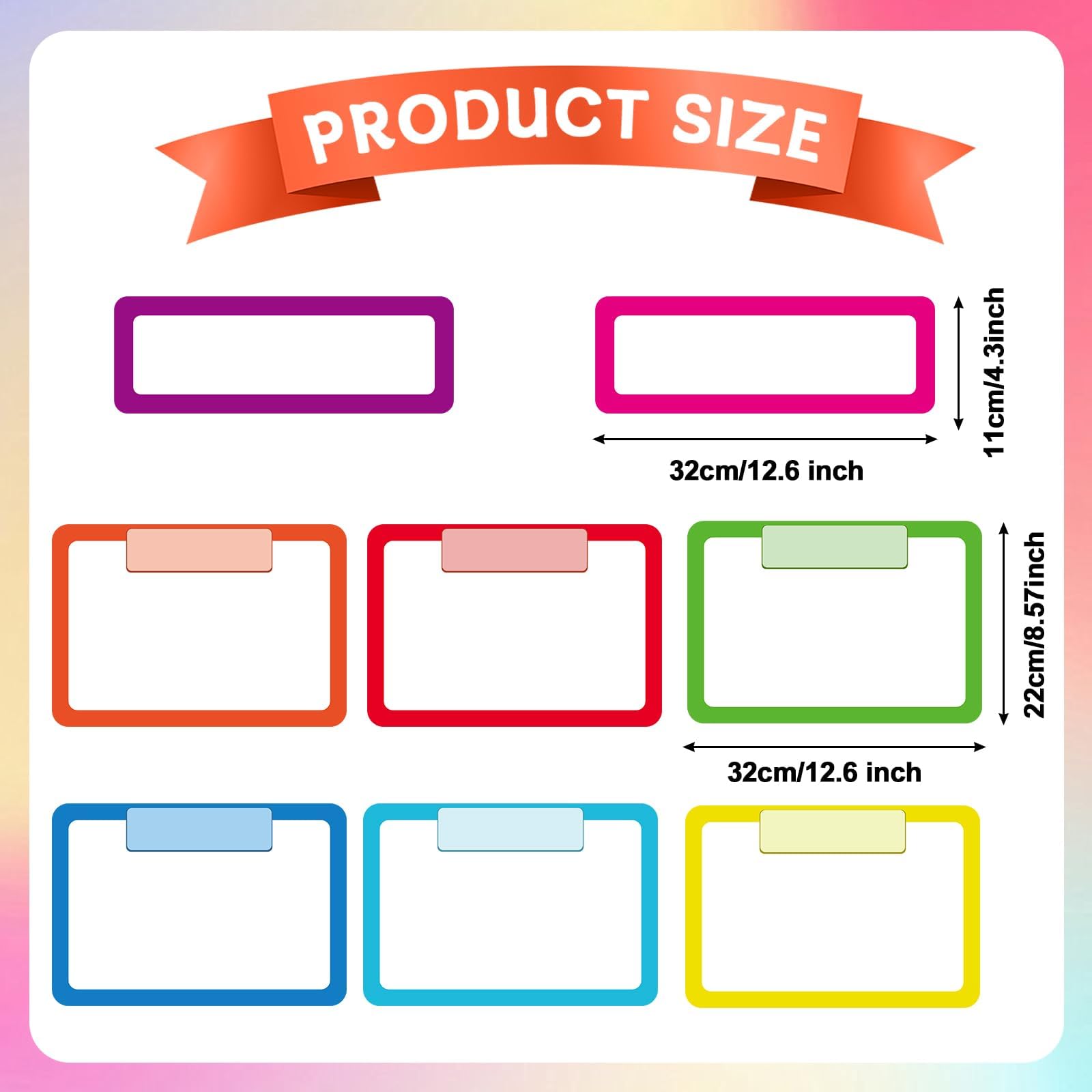 8PCS Magnetic Dry Erase Label Write & Wipe Paper Organization Chart for Classroom Whiteboard Goals Targets Teacher Organizations Objectives Board Bright Colorful Learning Magnets for School Supplies - Image 2