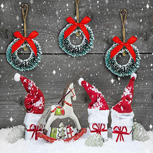 Cotiny 18 Pack Mini Christmas Wreaths Artificial Christmas Wreath For Christmas Party Crafts And Decorations, 1.6 Inch #TOP3