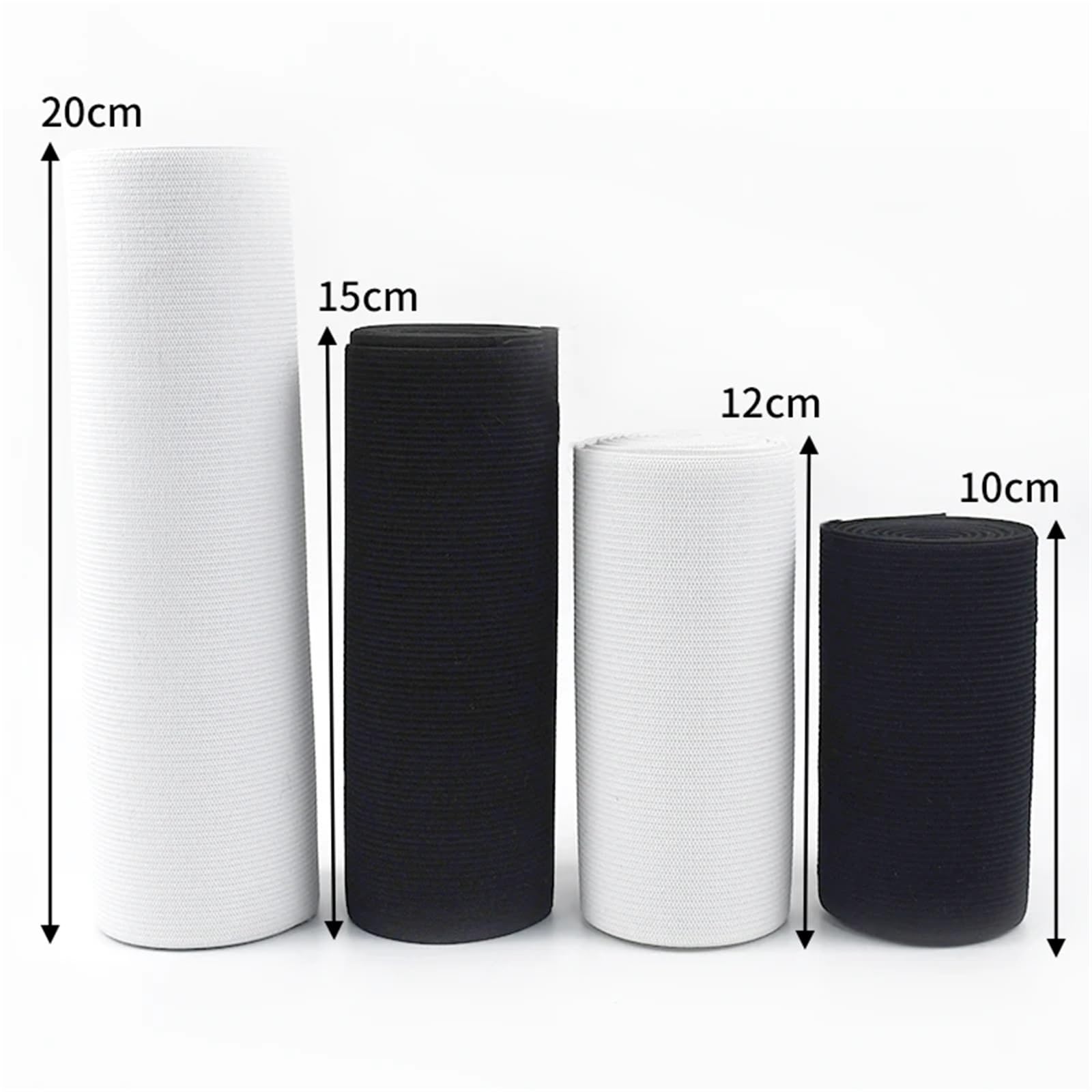 Cinta elástica de punto para costura, Banda De Goma Extraancho 1 Metro, 7-40cm, Cinta Elástica Ganchillo, Cincha Resorte for Cintura(White,40cm)