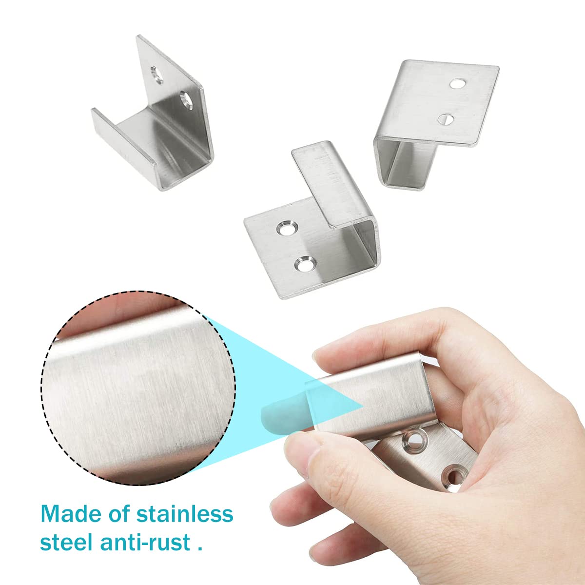 6 Pezzi Inox Gancio Pesante Argento Gancio da Parete Acciaio Piastrelle in Acciaio Inossidabile Display Con 12 Viti Utilizzate per Soggiorno Cucina Esposizione Di Piastrelle