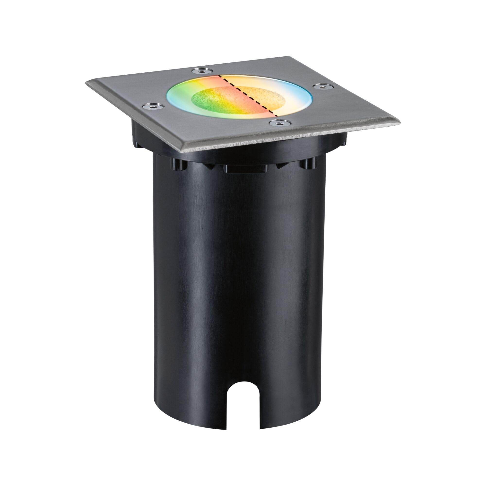 Paulmann Brushed Iron 94846 Led Outdoor Luminaire Recessed Floor Luminaire Smart Home Zigbee Floor Ip67 Rectangular 110X110mm Rgbw 4.9W 300Lm 230V