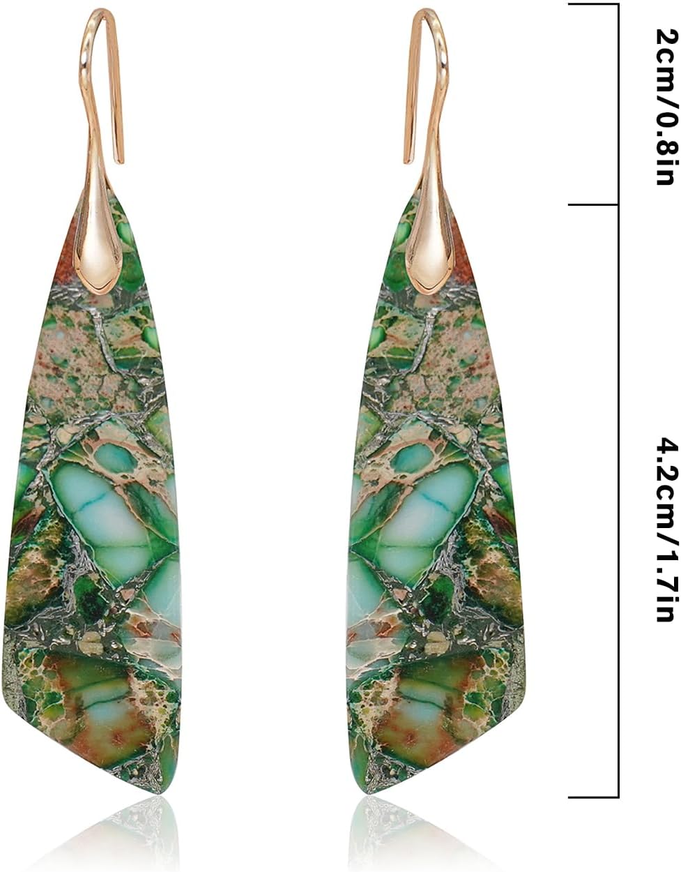 Natural Stone Earrings for Women Boho Triangles Dangle Drop Earrings - Image 6