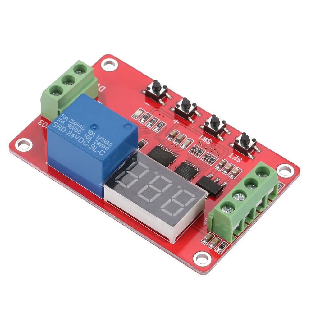 Comparateur de Composants de Signal de Fenêtre Numérique Rouge 12V / 24V Comparateur de Tension DVB01 Carte de Mesure de Tension Module de Surveillance de Décharge de Charge(12V)
