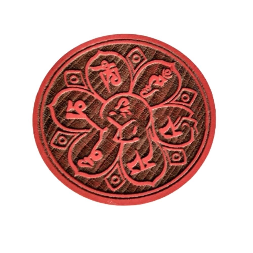 Taoistisches Siegel, 1pc Buddhistisches Siegel Buddha Mantra Rad Sechs Zeichen Mantra Siegel Buddhistische Haushaltsgegenstände, Gelb