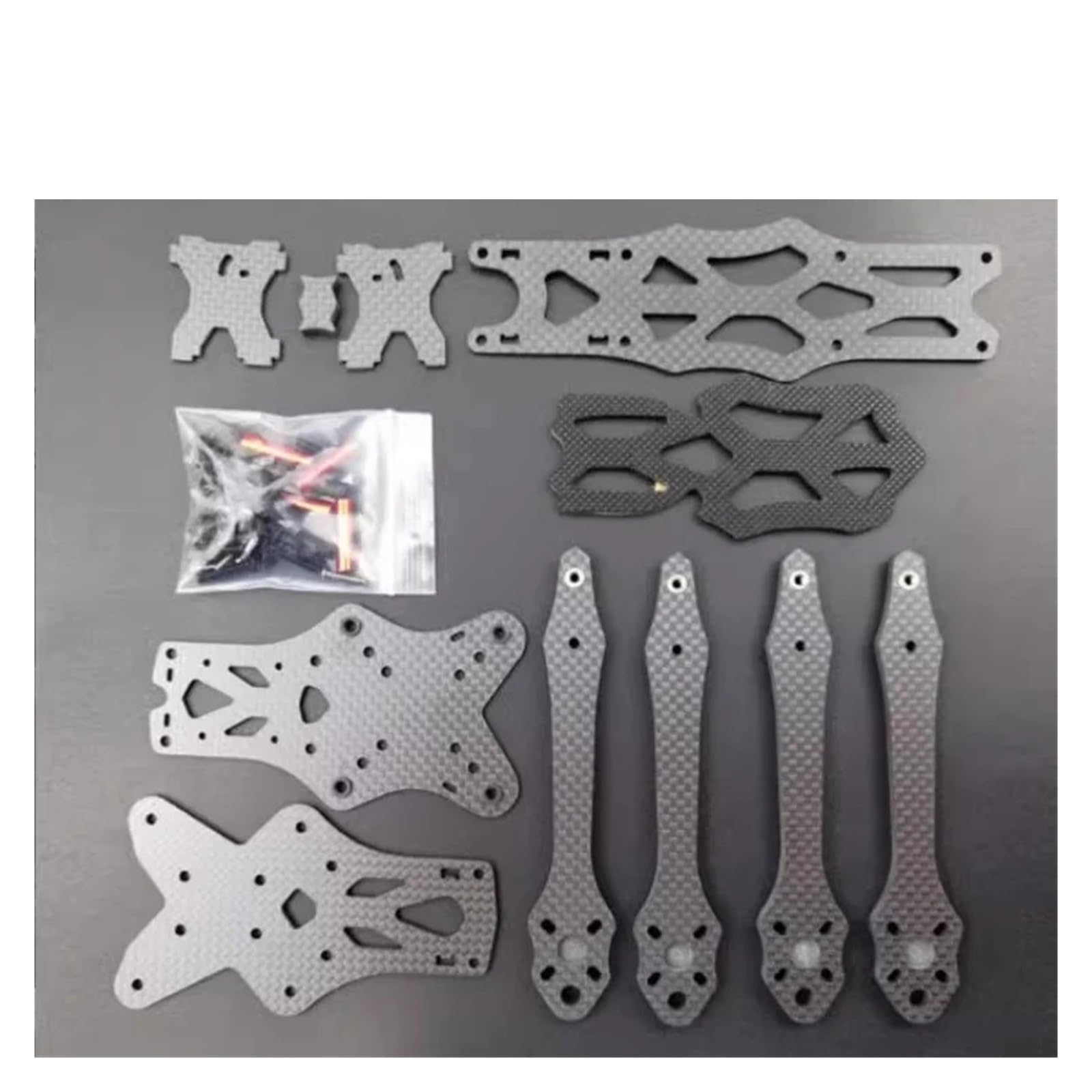 Kit telaio quadricottero in fibra di carbonio, drone freestyle 225MM | 130*183MM, piastra braccio 5.5MM, superiore 2.0MM, inferiore 2.5MM, lato 2.0MM(5 Inch Frame)