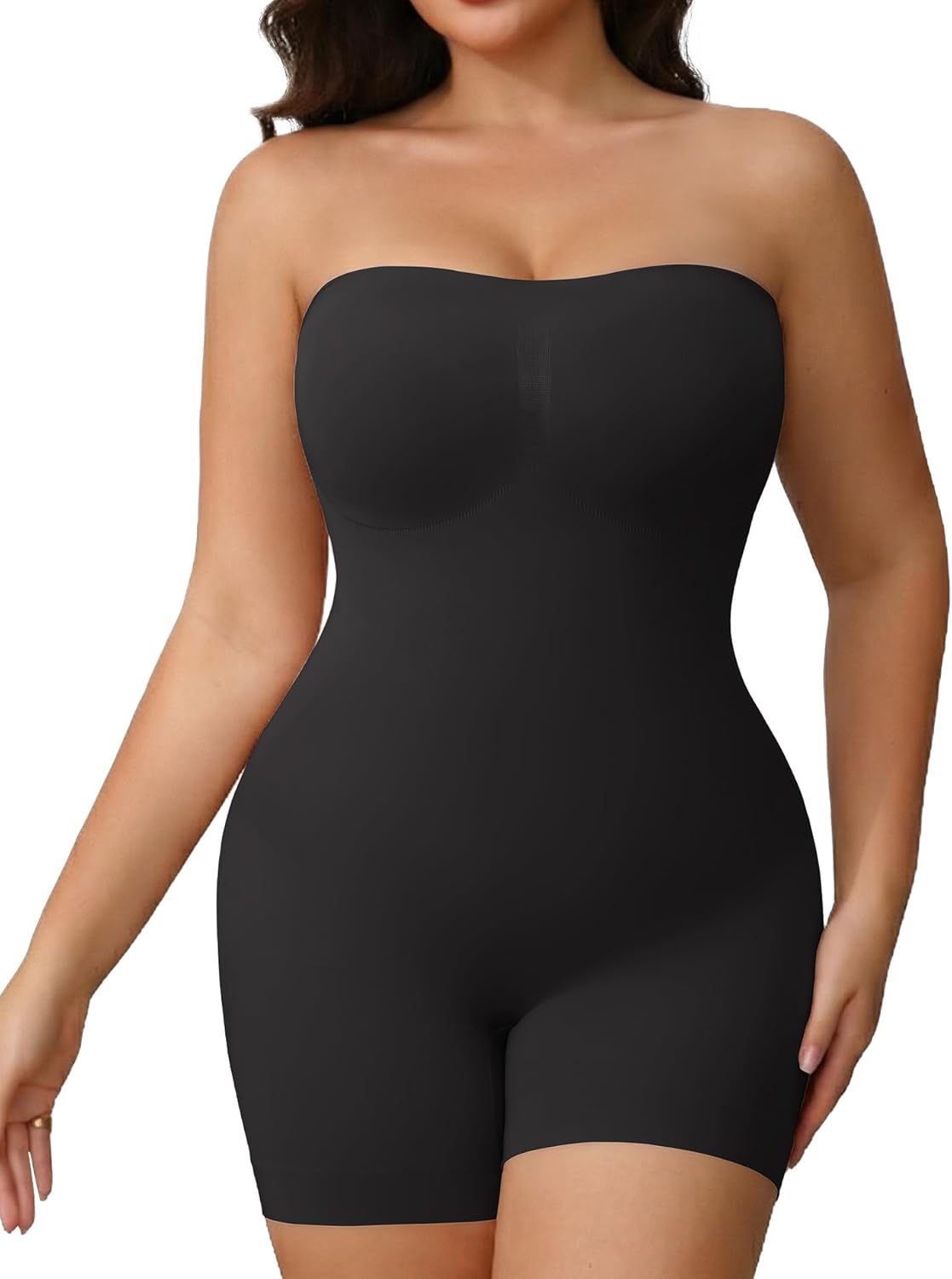 Women's Strapless Shapewear Bodysuit for Women Tummy Control Shapewear, Seamless Body Shaper with Removable Straps