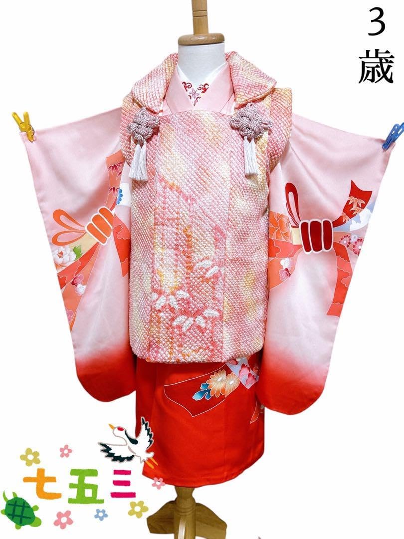 豪華逸品♡七五三　3歳　女の子　セット　一式　ピンク系　友禅　総絞り 豪華逸七五三 3歳 女の子 セット 一式 ピンク系 友禅 総絞り