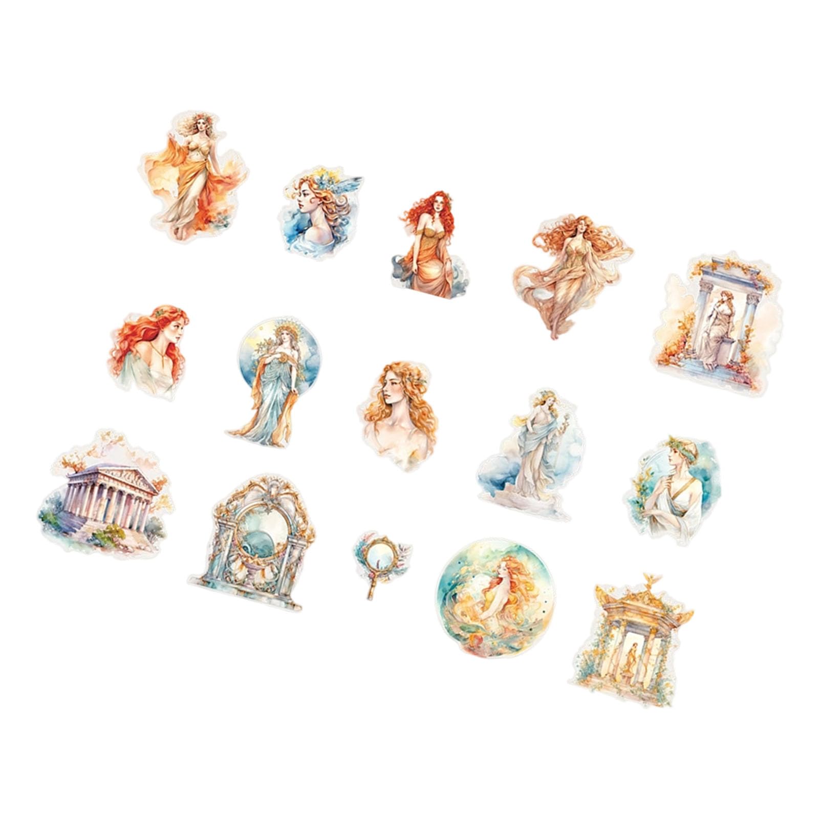carotoe 6 Fashion 90PCs PET Transfers for Planners European Theme Waterproof Transfers PET Substance Album Addons