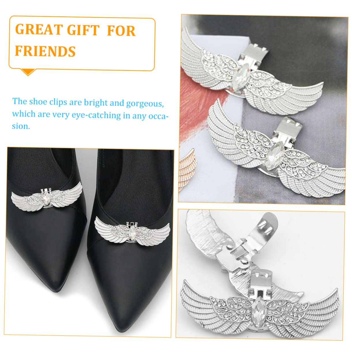 LIFKOME calzari per stivali da donna fibbie per scarpe accessori scarpe charm per stivali di strass fibbia della scarpa clip per per pompe bling delle lega bianca