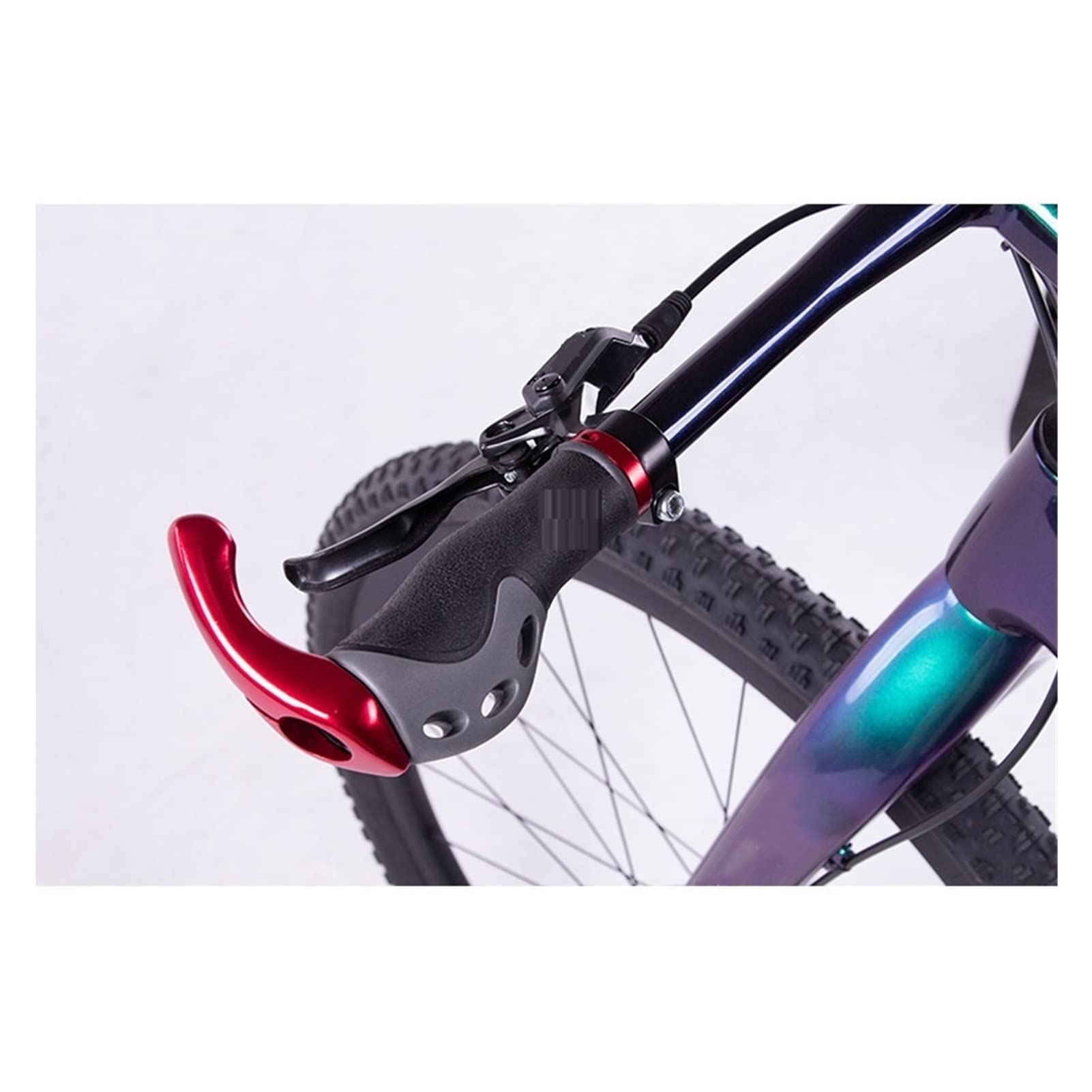 TRUSTTWO Fit Fro MTB Wygodne rowerowe uchwyty na rowerowe części Chwyty aluminiowe gumowe rower rowerowy uchwyt krawędzi ergonomiczne końce The New (Color : Rosso)