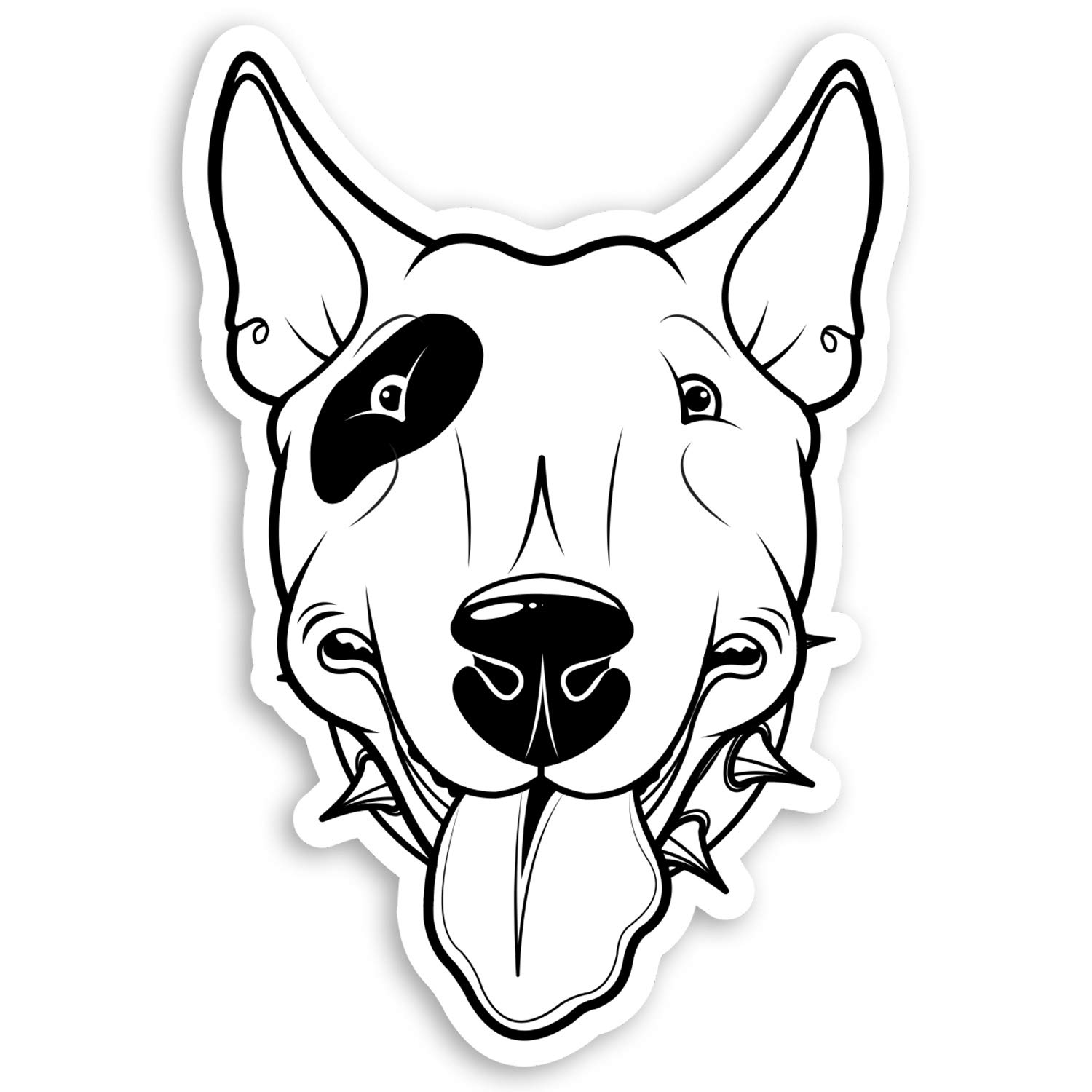 Destination Vinyl Ltd Multi 2 X 10Cm White English Bull Terrier Vinyl Stickers - Dog Puppy Sticker #34663 (10Cm Tall)