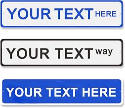SINKAA Personalized Reflective Street Sign - Custom Road Signs, Customize Your Own Sign, 18 x 4 inch Aluminum Home Address Signs Blue