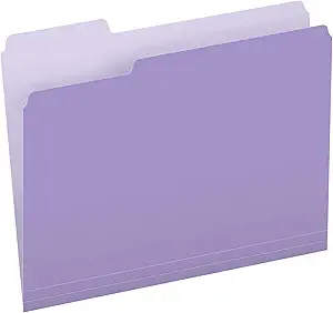 Pendaflex 1/3 Cut Lavender File Folders, Letter Size, 100/Box