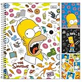 Kit C/ 4 Caderno Simpsons TILIBRA Universitário ESPIRAL - 1 Matéria 80 Folhas