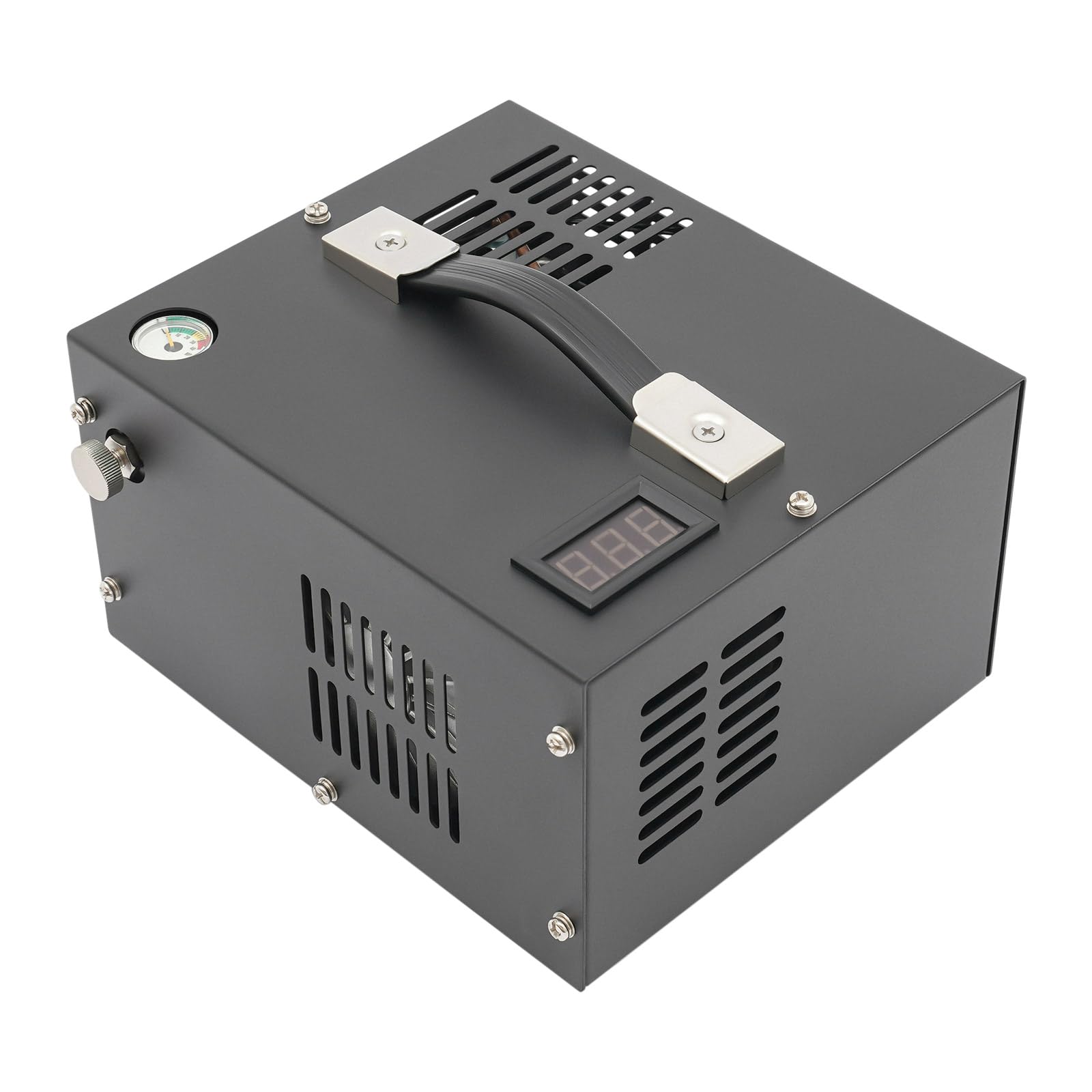 Tragbarer PCP Kompressor, 4500Psi / 30MPa/300bar Luftkompressor Öl/Wasser frei, Angetrieben durch 12V DC Autobatterie, Luftkompressor für Paintball/Scuba Tank