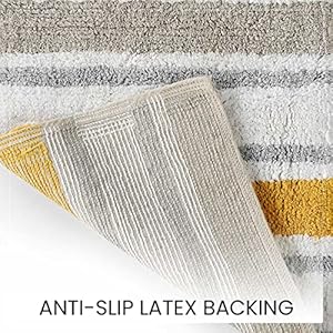 Sashaa World Tufted Colored Striped Bath Mat (50X80 Cm, Multi, 70% Cotton, 30% Polyester)