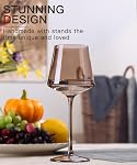 Ensemble de 6 verres à vin colorés soufflés à la main de 18oz, verres à vin carrés multicolores avec longues tiges et fond plat, verres à vin colorés en cristal - Cadeaux uniques pour les amateurs de vin, mariage