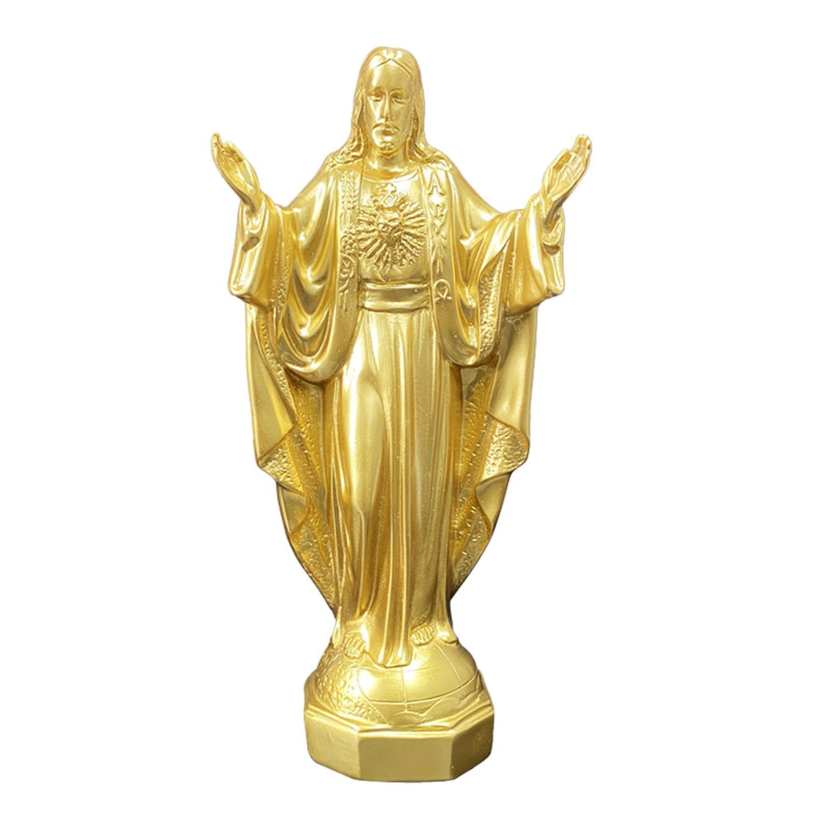 TWISAXC Christmas Resin Jesus Ornament Fine Craftsmanship Gift For Family And Friends Resin Figurine Indoor Tabletop Office Decorations Christmas Statue