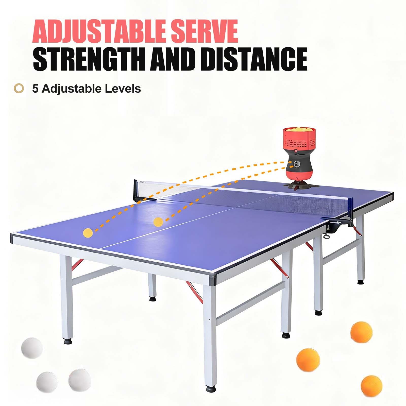 Lanceur De Balles De Ping-Pong pour L'EntraîNement - 90 Balles De RéServe | Deux Modes De Service | TéLéCommande sans Fil, Lanceur De Balles D'EntraîNement Portable pour Tennis De Table