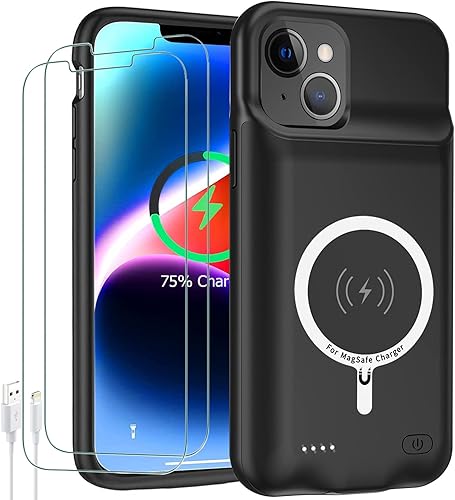 Miniatura 8 de Funda de batería para iPhone 14, actualización de 10000 mAh de alta capacidad, recargable, portátil, portátil, cargador extendido, carga