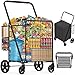 Jumbo Shopping Cart for Groceries, 30.7 Gallons Folding Grocery Cart with Waterproof Bag, 360° Swivel Wheels & Double Basket, Portable Heavy Duty Utility Cart for Shopping/Laundry-Hold Up to 440 LBS
