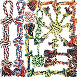 Hundeseilspielzeug für große/mittelgroße Hunde, nahezu unzerstörbares Hundespielzeug-Set mit achtbeinigem Ball für aggressive Kauer, sehr attraktiv, strapazierfähiges Baumwollseil,Zerrspielzeug, 9PCS