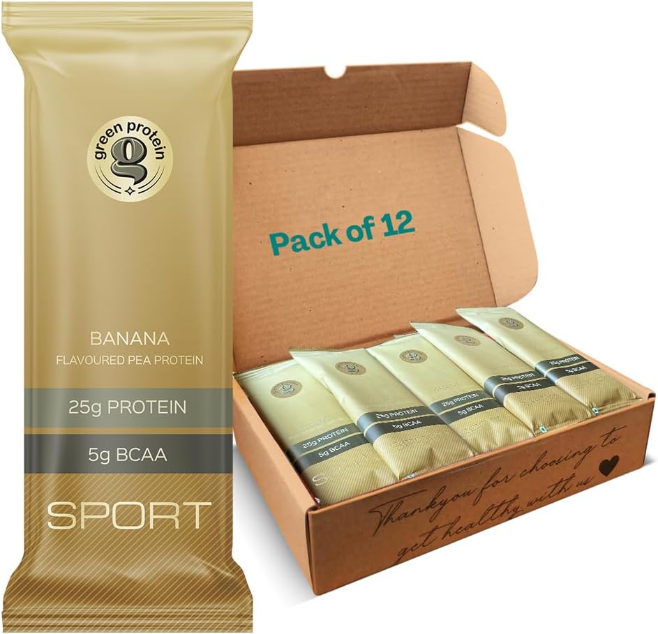Sport Plant Protein Isolate Powder, 100% Vegan 25gm Plant Protein (Pack of 12, Banana (Pack of 12))