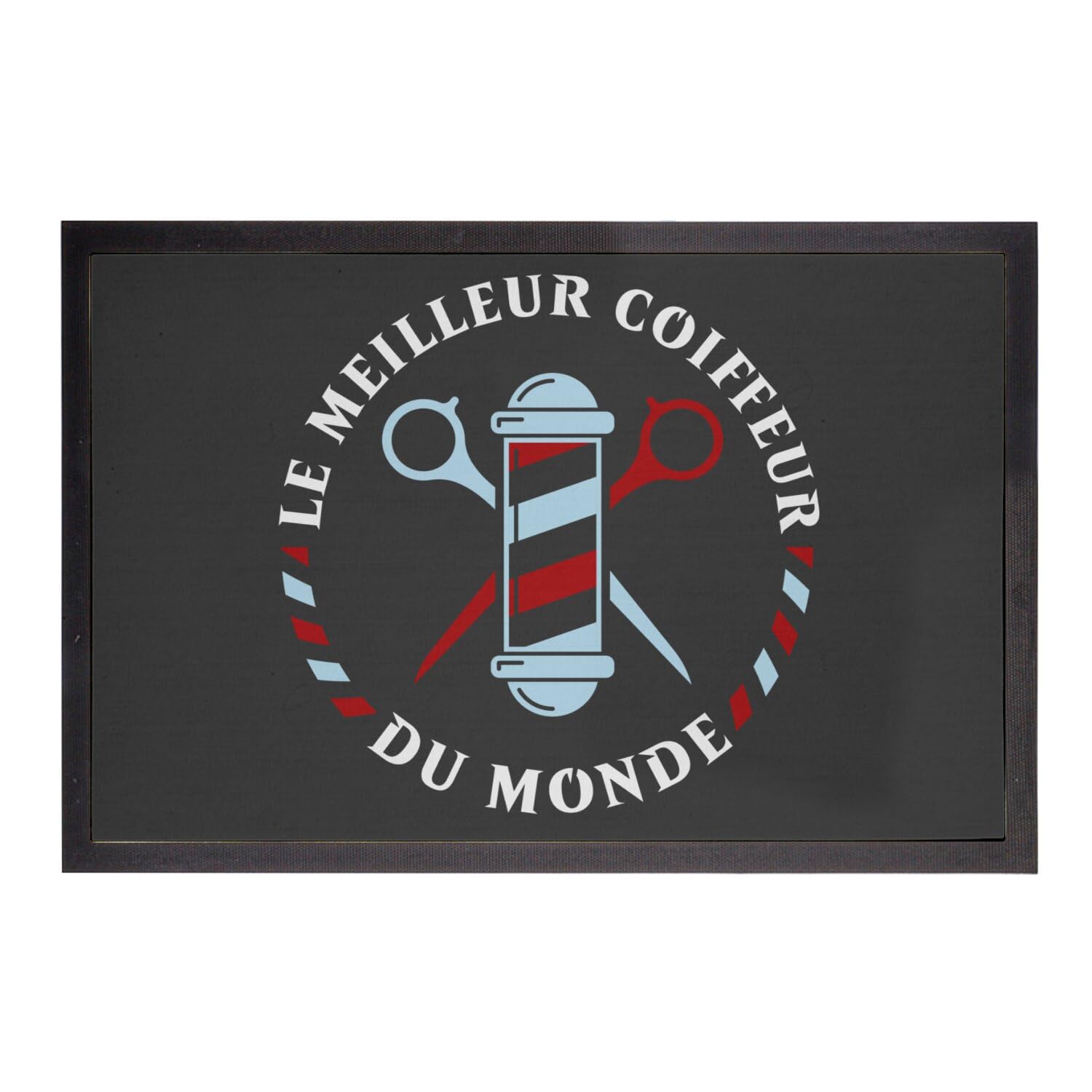 Paillasson Barbier noir de 75x50cm pour sublimer l'entrée du salon