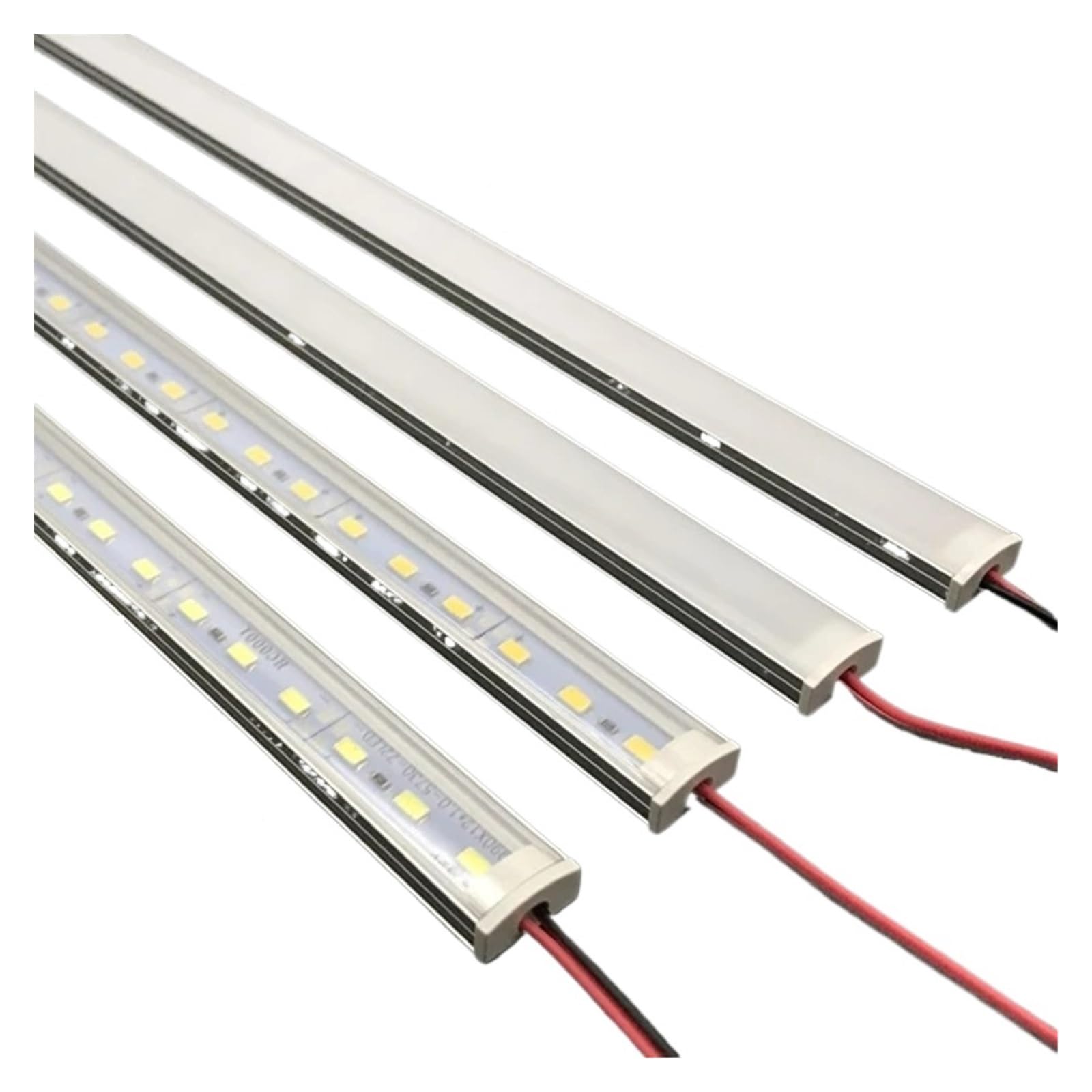 1-10 PCS LED Starrer Streifen DC12V 50CM 20 Zoll SMD5730 36LEDs U/V-förmiger Flacher LED-Aluminiumkanal Starrer Streifen for Innenbeleuchtung(8PCS,U Milky Cover 3000K)