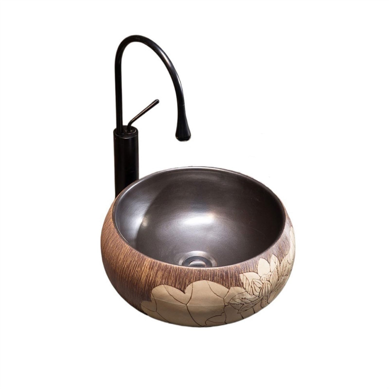 CWCQGH Bathroom Vessel Sink Vintage Countertop Basin Hand Wash Basin Household Balcony Bathroom Sink Ceramic Bathroom Sinks Vessel Sink
